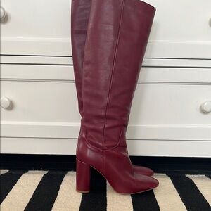Women's Burgundy Knee-High Boots